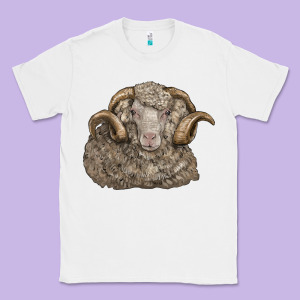 Merino Wool Sheep Head Classic Tee Designed By Lillyallendesigns