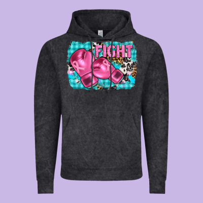 Fight With Boxing Gloves And Cancer Ribbon Vintage Hoodie Designed By Adodesignshop