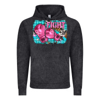 Vintage Black fight with boxing gloves and cancer ribbon Vintage Hoodie - AdoDesignShop