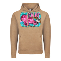 Vintage Coffee fight with boxing gloves and cancer ribbon Vintage Hoodie - AdoDesignShop
