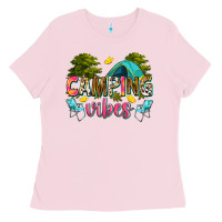 Bubblegum Pink camping vibes Ladies Tee - Zillion Design Studio