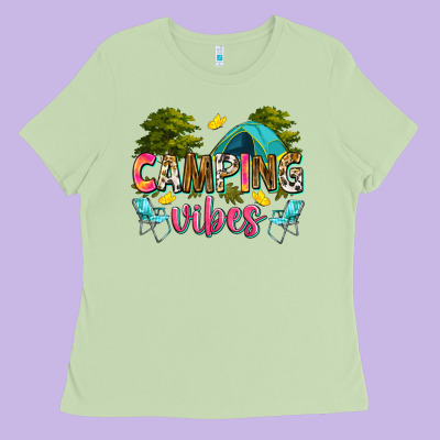 Camping Vibes Ladies Tee Designed By Zillion Design Studio