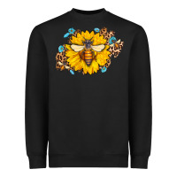 Black bee sunflower leopard Heavyweight Sweatshirt - Jasminsmagicworld