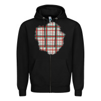 Black Christmas Tartan Patch Zipper Hoodie - BundleAndBundleShop
