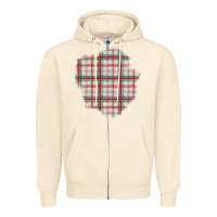 Sandshell Christmas Tartan Patch Zipper Hoodie - BundleAndBundleShop