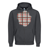 Smoke Christmas Tartan Patch Zipper Hoodie - BundleAndBundleShop