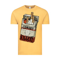 Vintage Mustard cowboy killers cigarette package Vintage Tee - NancyCooperArtShop