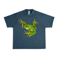 Midnight Navy White Lipped Tree Frog Illustrations Urban Heavy Tee - LillyAllenDesigns