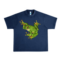 Navy White Lipped Tree Frog Illustrations Urban Heavy Tee - LillyAllenDesigns