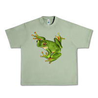 Oil Green White Lipped Tree Frog Illustrations Urban Heavy Tee - LillyAllenDesigns