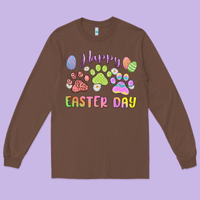 Happy Easter Day Paws Long Sleeve Tee Designed By Maliassmallbusiness