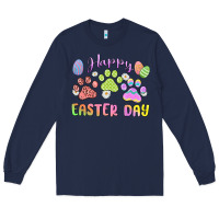 Navy happy easter day paws Long Sleeve Tee - MaliasSmallBusiness