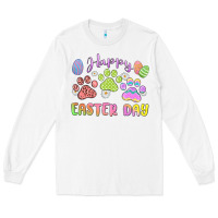 White happy easter day paws Long Sleeve Tee - MaliasSmallBusiness
