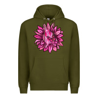 Army Green Breast Cancer Sunflower Premium Hoodie - texasbilliewilder