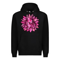 Black Breast Cancer Sunflower Premium Hoodie - texasbilliewilder