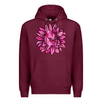 Burgundy Breast Cancer Sunflower Premium Hoodie - texasbilliewilder