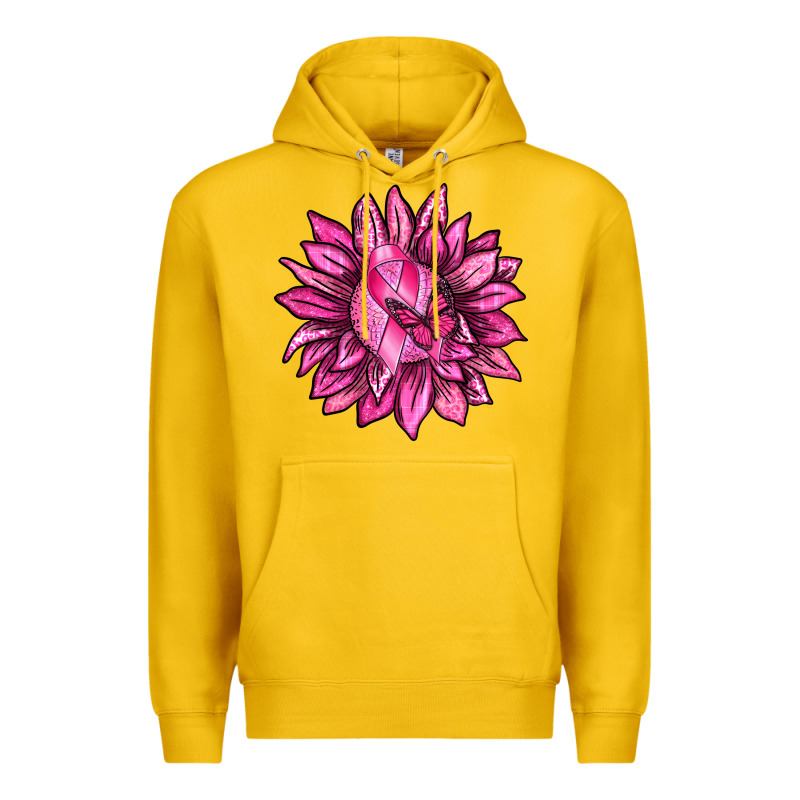 Breast Cancer Sunflower Premium Hoodie by texasbilliewilder | Teevron