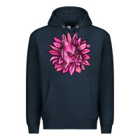 Navy Breast Cancer Sunflower Premium Hoodie - texasbilliewilder