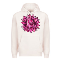 Pale Pink Breast Cancer Sunflower Premium Hoodie - texasbilliewilder