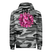 Slate Camo Breast Cancer Sunflower Premium Hoodie - texasbilliewilder