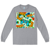 Heather Grey gaming controller Long Sleeve Tee - JahusDesignShop