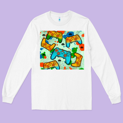 Gaming Controller Long Sleeve Tee Designed By Jahusdesignshop