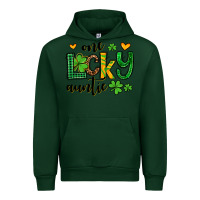 Forest Green One lucky auntie St. Patrick's Urban Hoodie - OliviaCreatesArt
