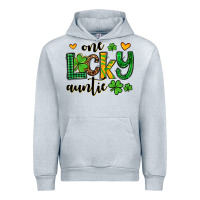 Heather Grey One lucky auntie St. Patrick's Urban Hoodie - OliviaCreatesArt