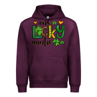 Mauve Wine One lucky auntie St. Patrick's Urban Hoodie - OliviaCreatesArt