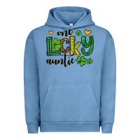 Pigment Pebble Blue One lucky auntie St. Patrick's Urban Hoodie - OliviaCreatesArt