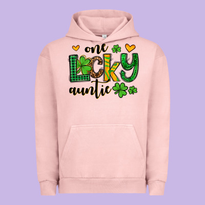 One Lucky Auntie St. Patrick's Urban Hoodie Designed By Oliviacreatesart