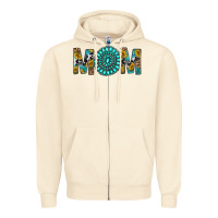 Sandshell Western Mom With Turquoise Gemstone Zipper Hoodie - BundleAndBundleShop