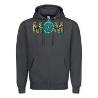 Smoke Western Mom With Turquoise Gemstone Zipper Hoodie - BundleAndBundleShop
