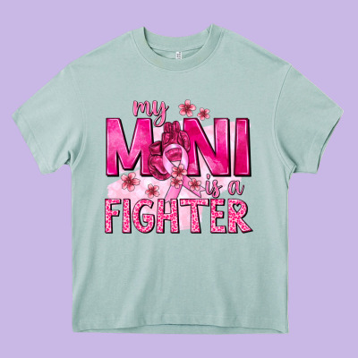 My Mini Is A Fighter With Ribbon Heavy Core Tee Designed By Texasbilliewilder