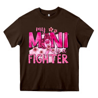 Chocolate Brown My Mini Is a Fighter with Ribbon Heavy Core Tee - texasbilliewilder
