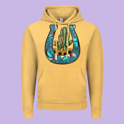 Cactus Horseshoe Vintage Hoodie Designed By Jahusdesignshop