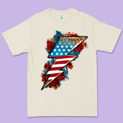 American Lightning Bolt Premium Tee Designed By Neo Western