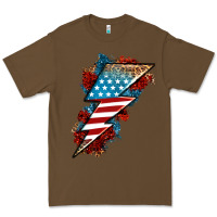 Cacao American lightning bolt Premium Tee - Neo Western