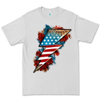 Dove Grey American lightning bolt Premium Tee - Neo Western