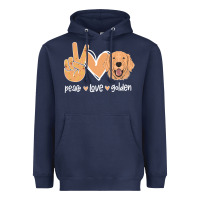 Navy Peace Love Golden Heavyweight Hoodie - Bettercallsaul