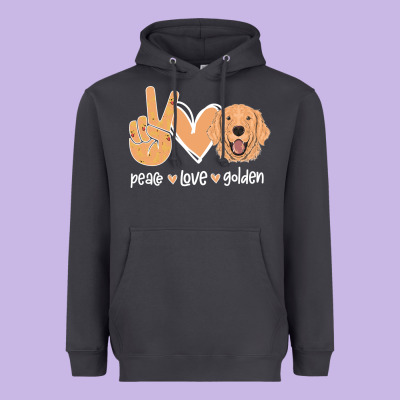 Peace Love Golden Heavyweight Hoodie Designed By Bettercallsaul