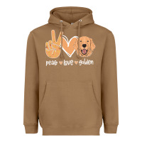 Toasted Coconut Peace Love Golden Heavyweight Hoodie - Bettercallsaul