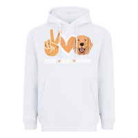 White Peace Love Golden Heavyweight Hoodie - Bettercallsaul
