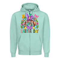 Seafoam Easter Day Rainbow Zipper Hoodie - BundleAndBundleShop