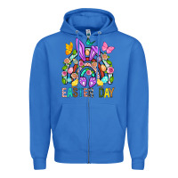 True Royal Easter Day Rainbow Zipper Hoodie - BundleAndBundleShop