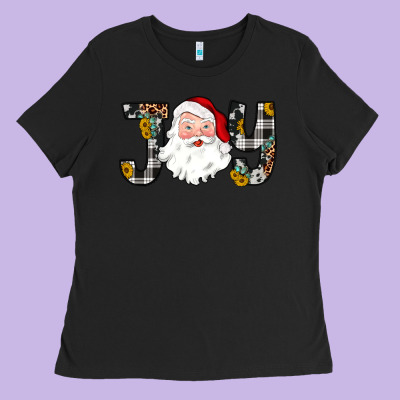 Joy Santa Ladies Tee Designed By Jahusdesignshop