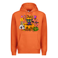 Carrot Black cat pumpkin Premium Hoodie - NancyCooperArtShop
