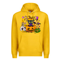 Lemon Black cat pumpkin Premium Hoodie - NancyCooperArtShop