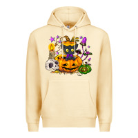 Pina Colada Black cat pumpkin Premium Hoodie - NancyCooperArtShop