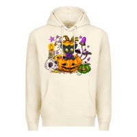 Sandshell Black cat pumpkin Premium Hoodie - NancyCooperArtShop